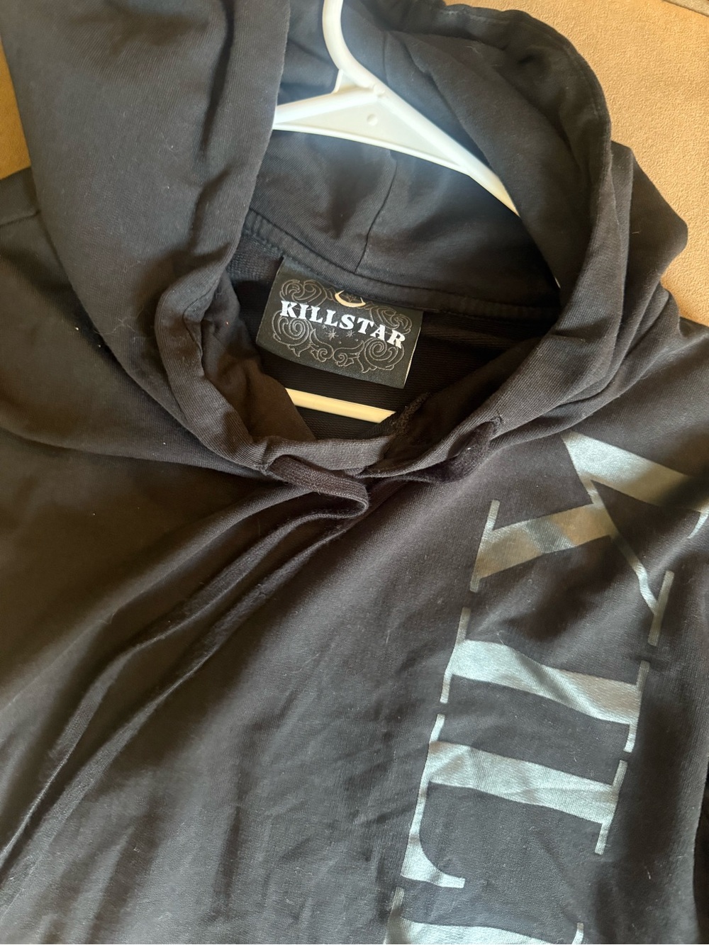 Killstar Black Men's Hoodie with Vertical Gloss Logo - Picture 2 of 3